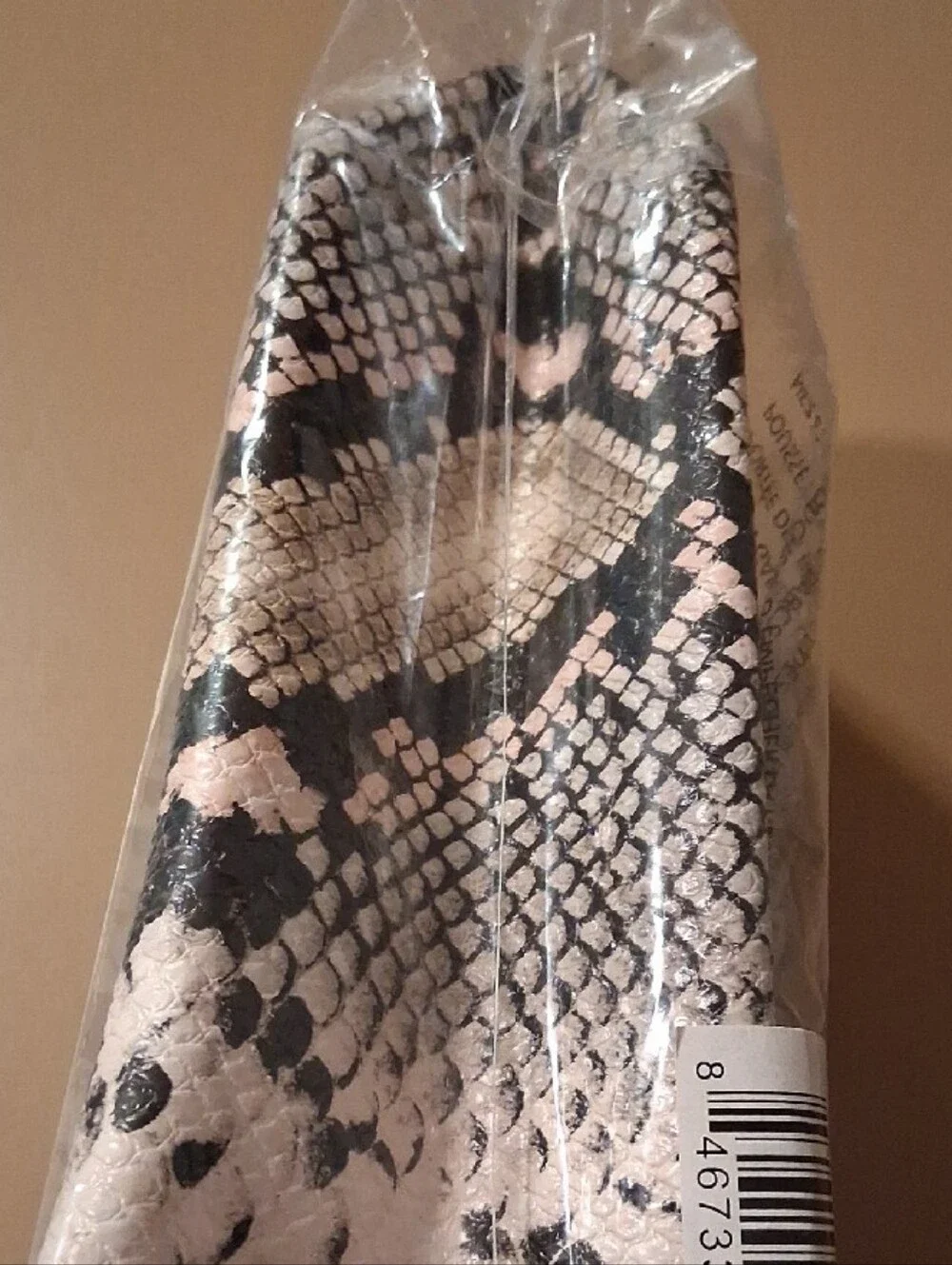 tarte Snake Print Makeup Pouch in Beige and Black with Gold Accent (Sealed-NIP)